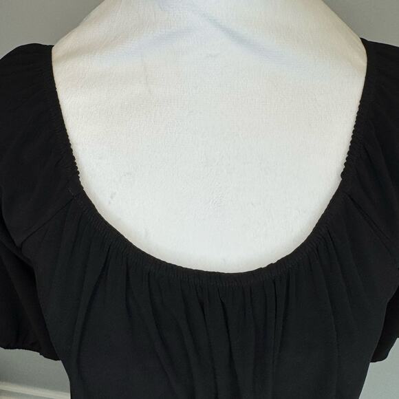White House Black Market size XS stretchy black knee length dress - Picture 9 of 12